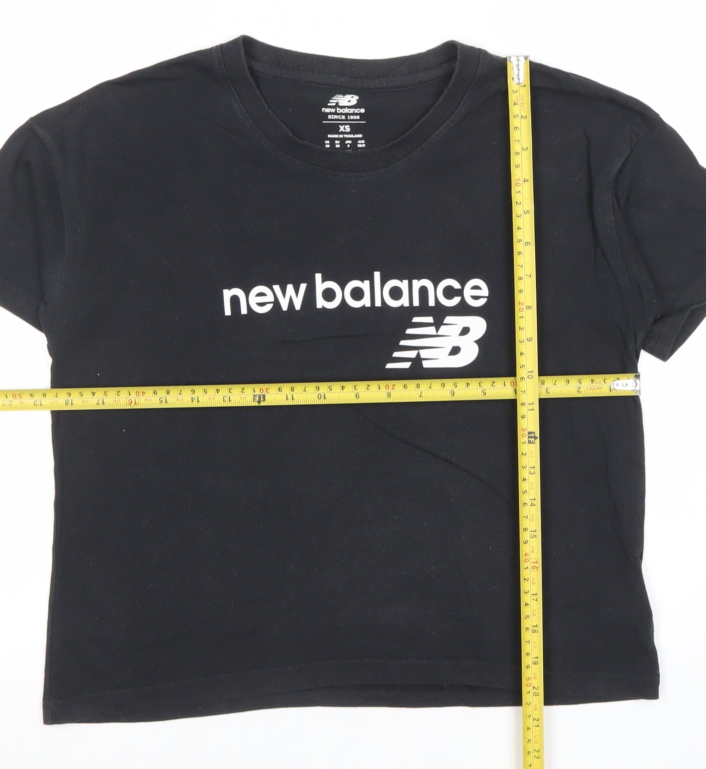 Womens UK Size XS New Balance Black Cotton Blend T-Shirt