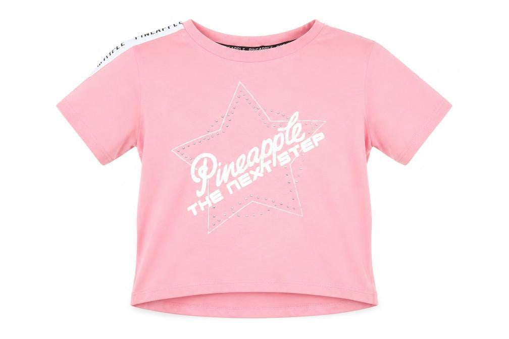 Pineapple Girls Pink Rhinestone Dance Graphic T-Shirt 13 Years