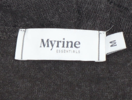 Myrine Essentials Women Brown Knit Wrap Dress M Long Sleeve