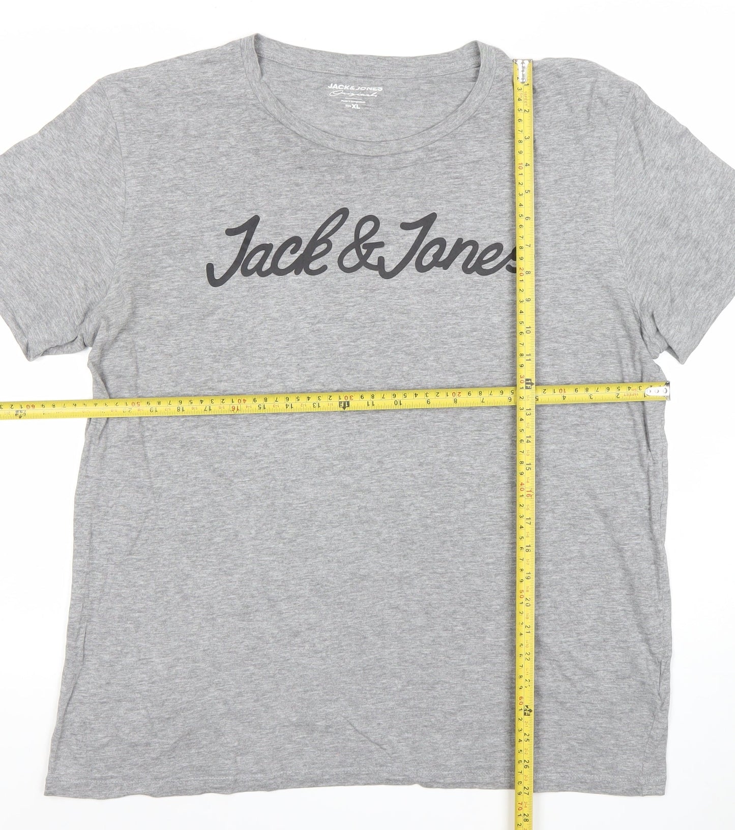 Mens UK Size XL JACK & JONES Grey  Cotton Blend T-Shirt