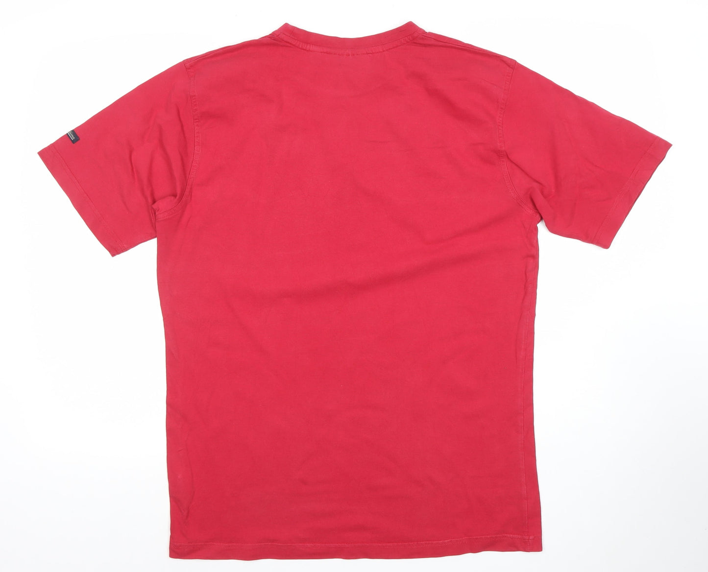 Atlantic Mens Red Crew Neck Short Sleeve Cotton T-Shirt M Regular Fit