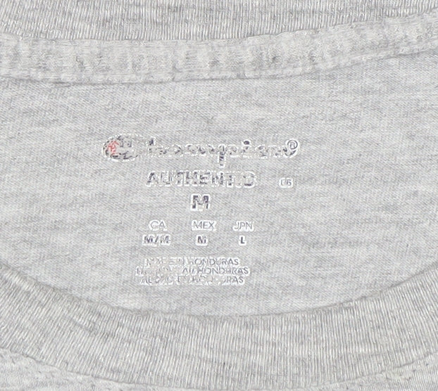Champion Men's Grey Crew Neck Short Sleeve T-Shirt Size M