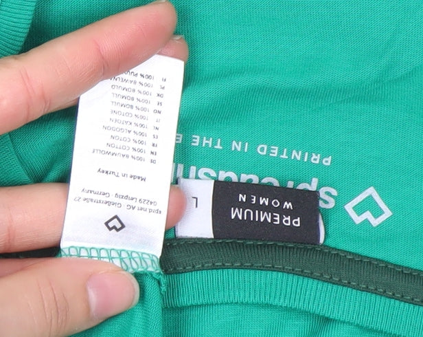 Spreadshirt Premium Women’s Green Cotton Quote T-Shirt Size M