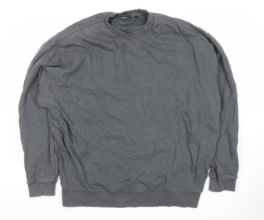 ASOS Men’s Grey Cotton Crew Neck Pullover Sweatshirt Size M