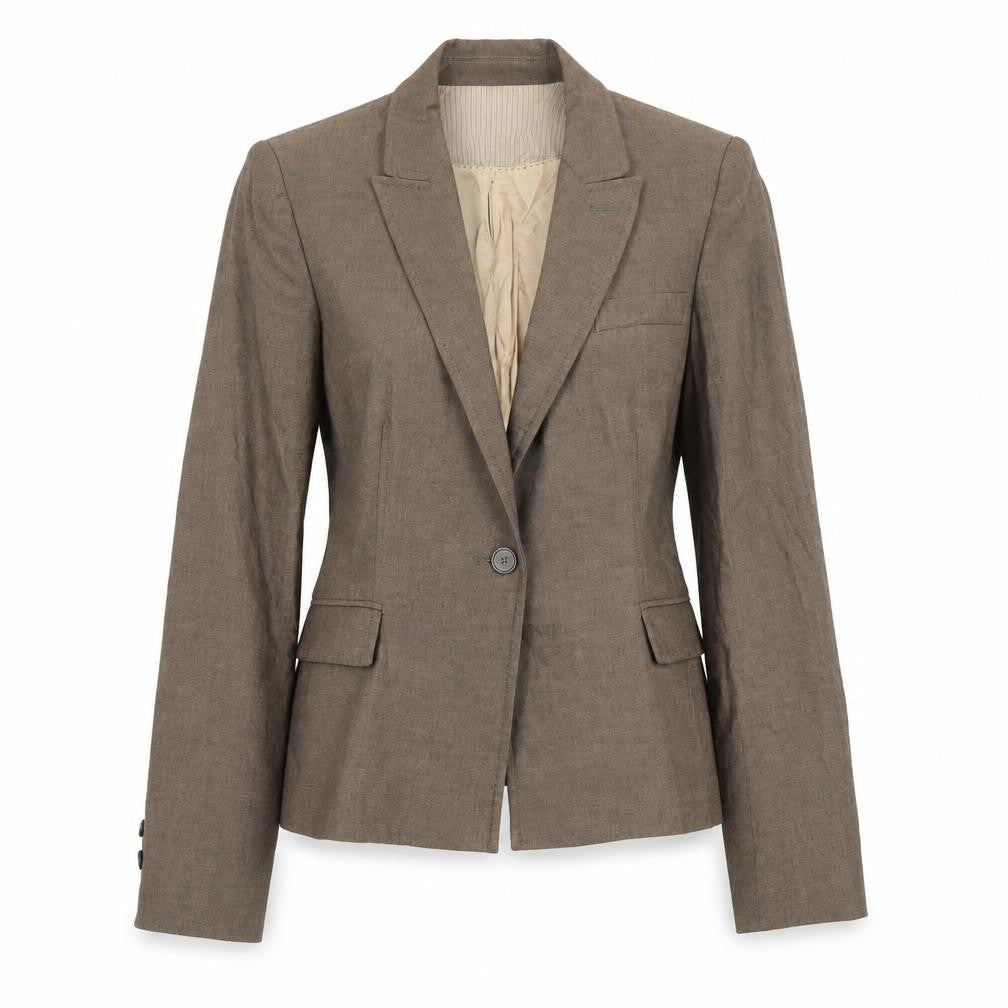 Zara Woman Brown Wool Blend Tailored Blazer Jacket UK 8