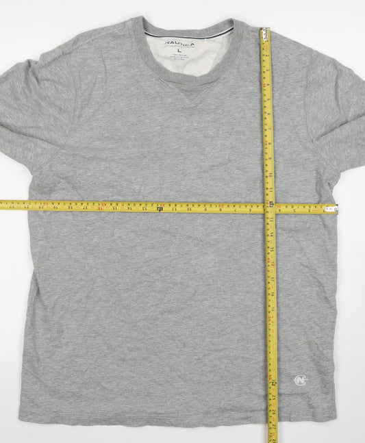 Mens UK Size L Nautica Grey  Cotton T-Shirt