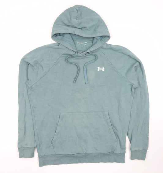 Mens UK M Relaxed Under armour Green Pullover Hoodie