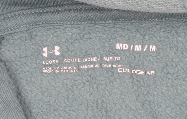 Mens UK M Relaxed Under armour Green Pullover Hoodie