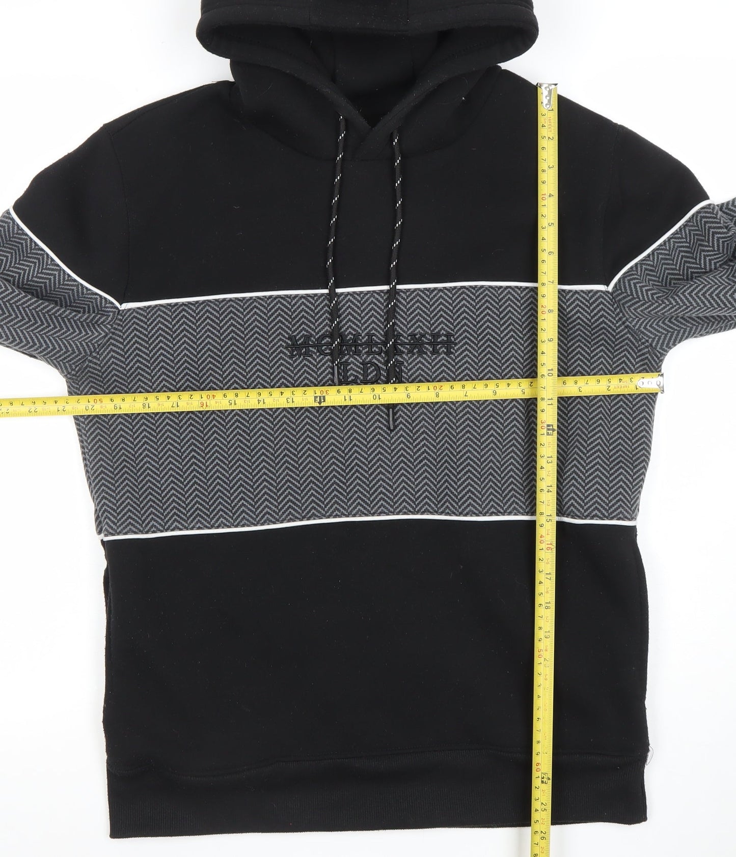 Brave Soul Men's Black Geometric Pullover Hoodie Size M