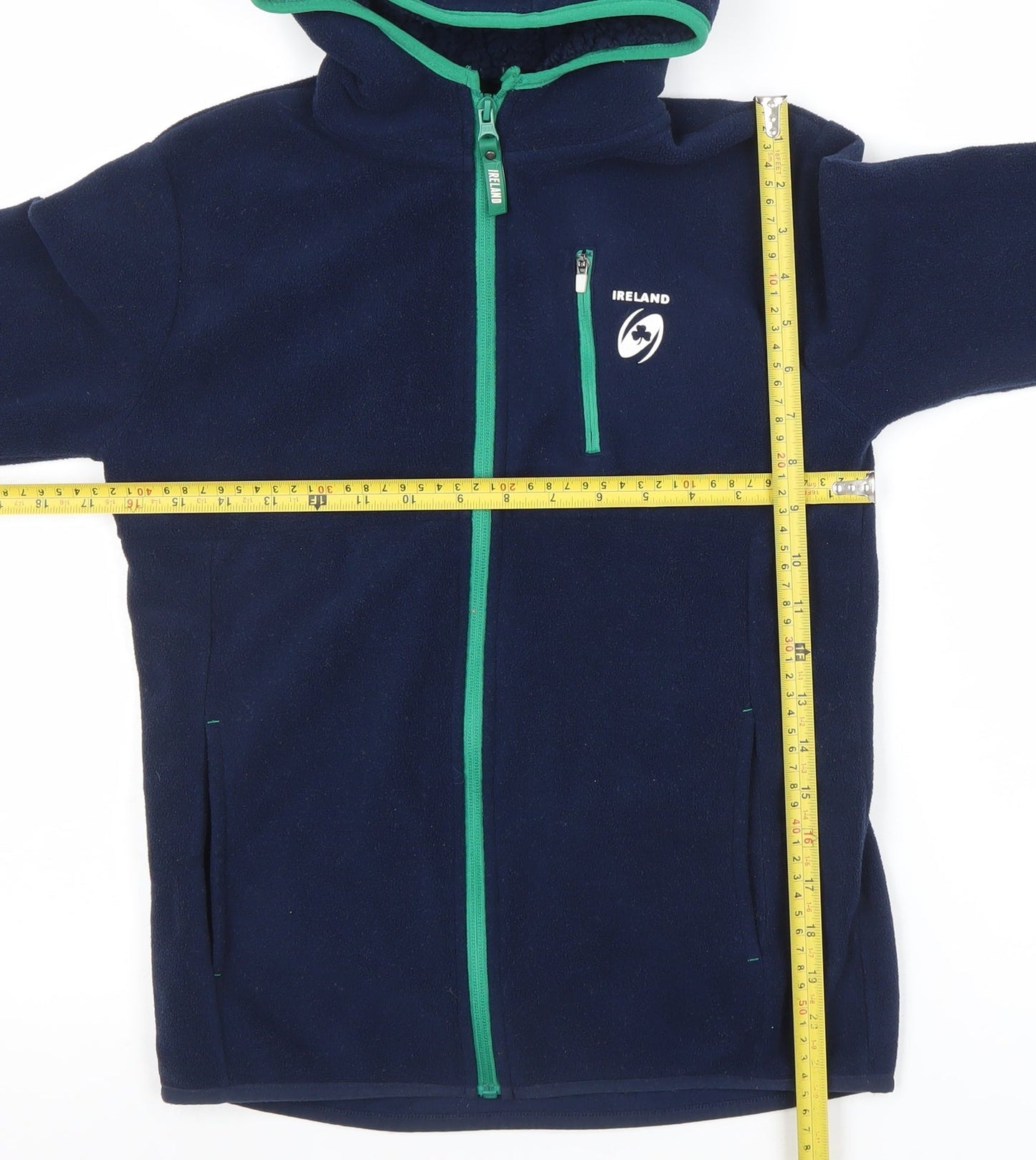 Dunnes Stores Boys Blue Hooded Full Zip Fleece Jacket 13-14 Years
