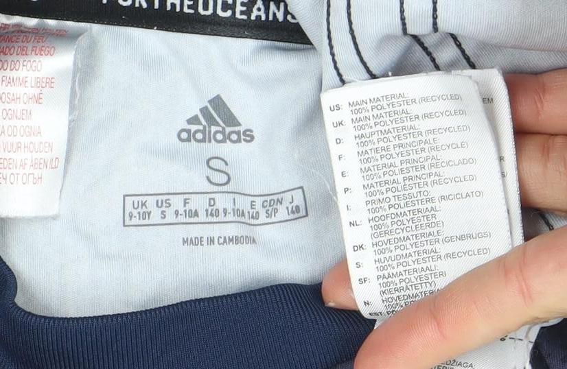 Adidas Boys Blue Manchester United Football Jersey 9-10 Years