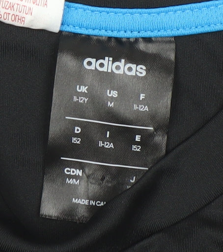 Adidas Boys Black Climalite Short Sleeve Sports T-Shirt 11-12 Years