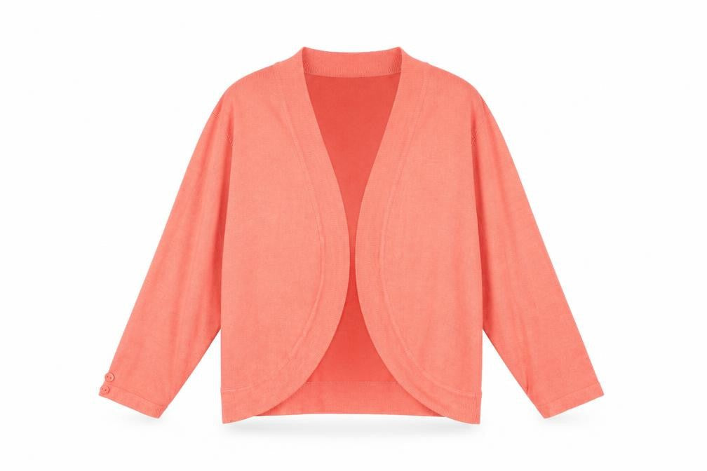 CMD Womens Pink 3/4 Sleeve Knit Open Cardigan L