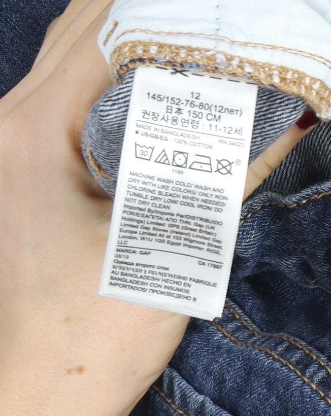 GAP Girls Blue Denim Regular Fit Girlfriend Jeans Age 12 Years