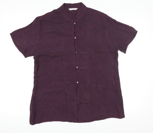 Marks and Spencer Women’s Purple Linen Kimono Blouse UK 14