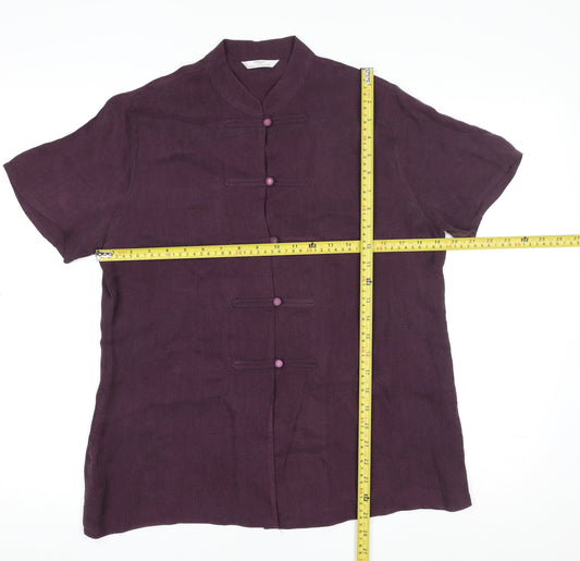Marks and Spencer Women’s Purple Linen Kimono Blouse UK 14