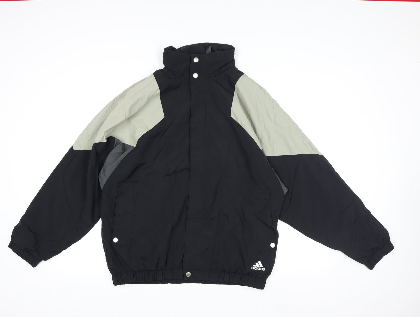 Adidas Men's Black M Bomber Jacket Full Zip Nylon Windproof