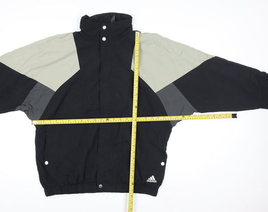 Adidas Men's Black M Bomber Jacket Full Zip Nylon Windproof