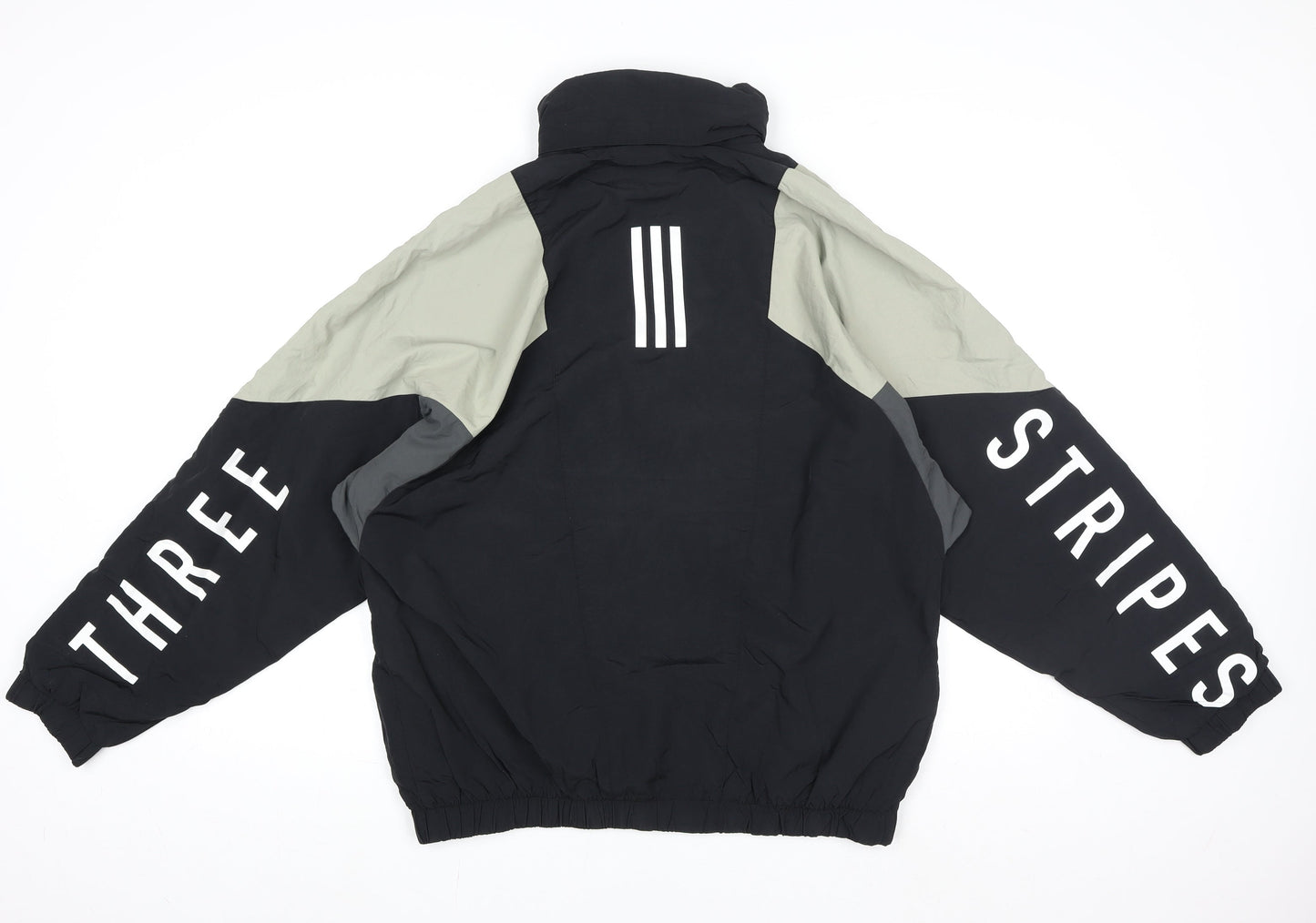 Adidas Men's Black M Bomber Jacket Full Zip Nylon Windproof