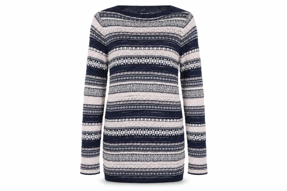 Next Women’s Blue Fair Isle Knit Jumper Dress Size 10 Long Sleeve