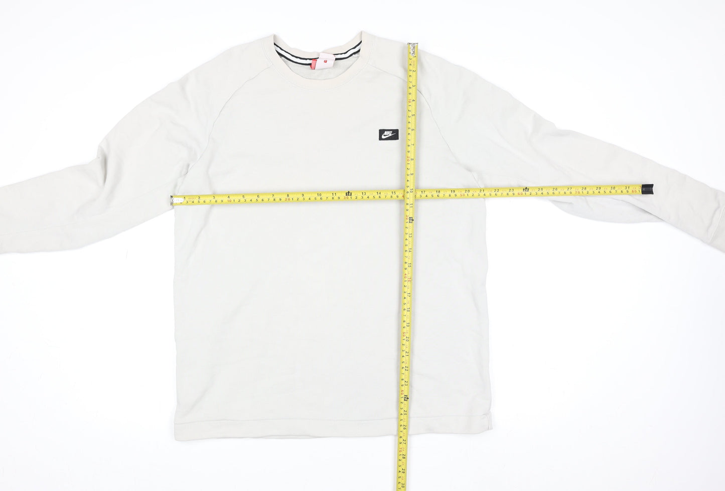 Nike Men's Beige Cotton Blend Crew Neck Sweatshirt L Regular Fit