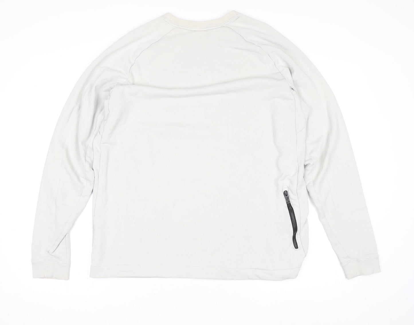 Nike Men's Beige Cotton Blend Crew Neck Sweatshirt L Regular Fit