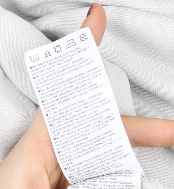 Nike Men's Beige Cotton Blend Crew Neck Sweatshirt L Regular Fit