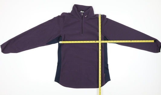 Nike Women Purple Fleece 1/4 Zip Pullover Sweatshirt Size M