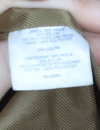 Womens UK Size 12 Regular Lands' End Beige Wool Blend Coat