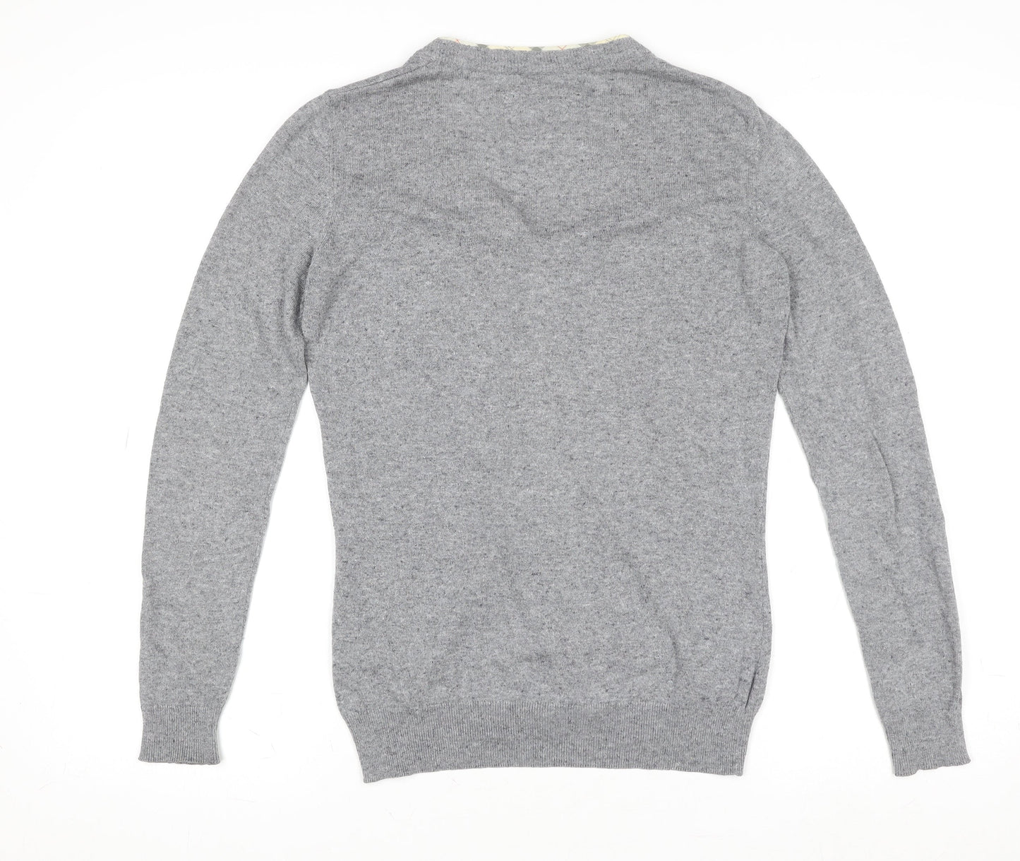 Barbour Women's Grey Size 8 Viscose Linen Blend Cardigan