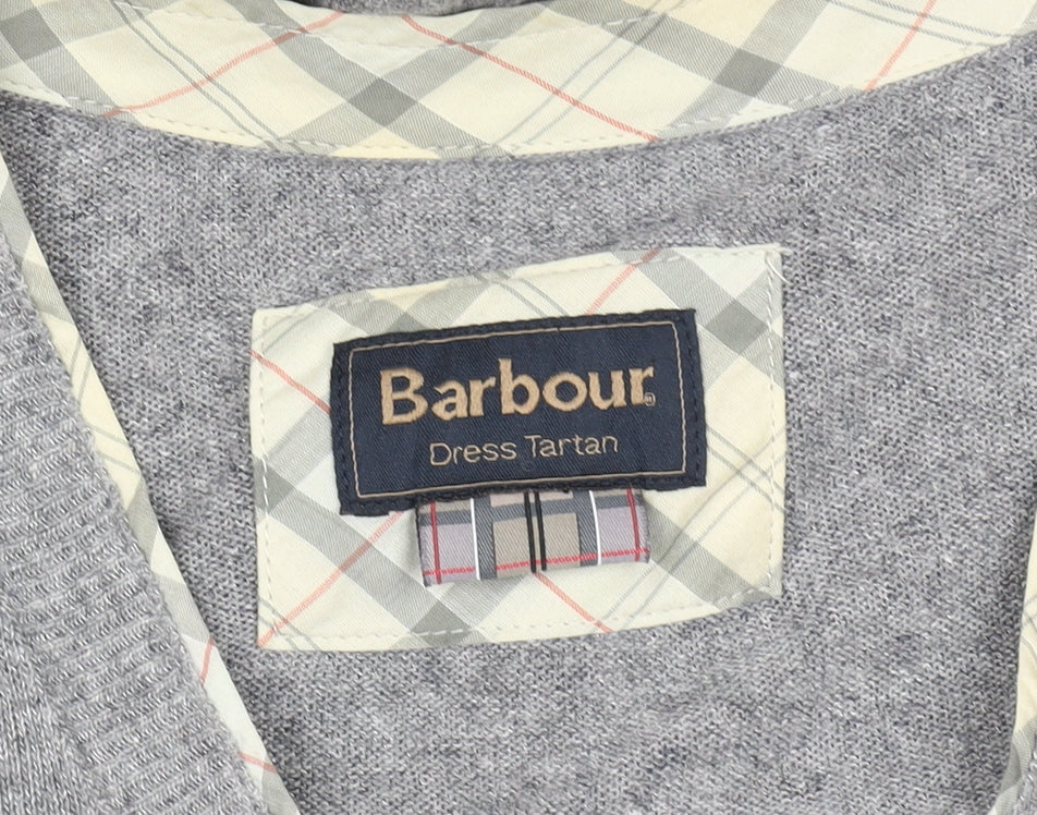 Barbour Women's Grey Size 8 Viscose Linen Blend Cardigan