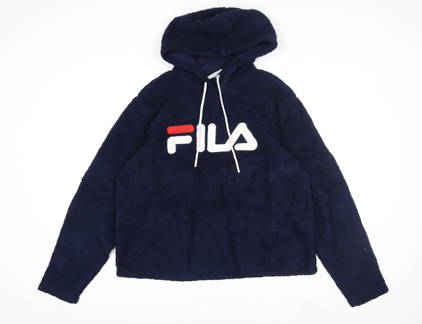 Womens UK L Regular FILA Blue Pullover Hoodie