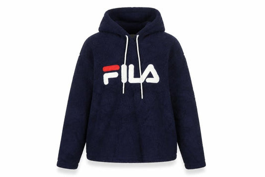 Womens UK L Regular FILA Blue Pullover Hoodie