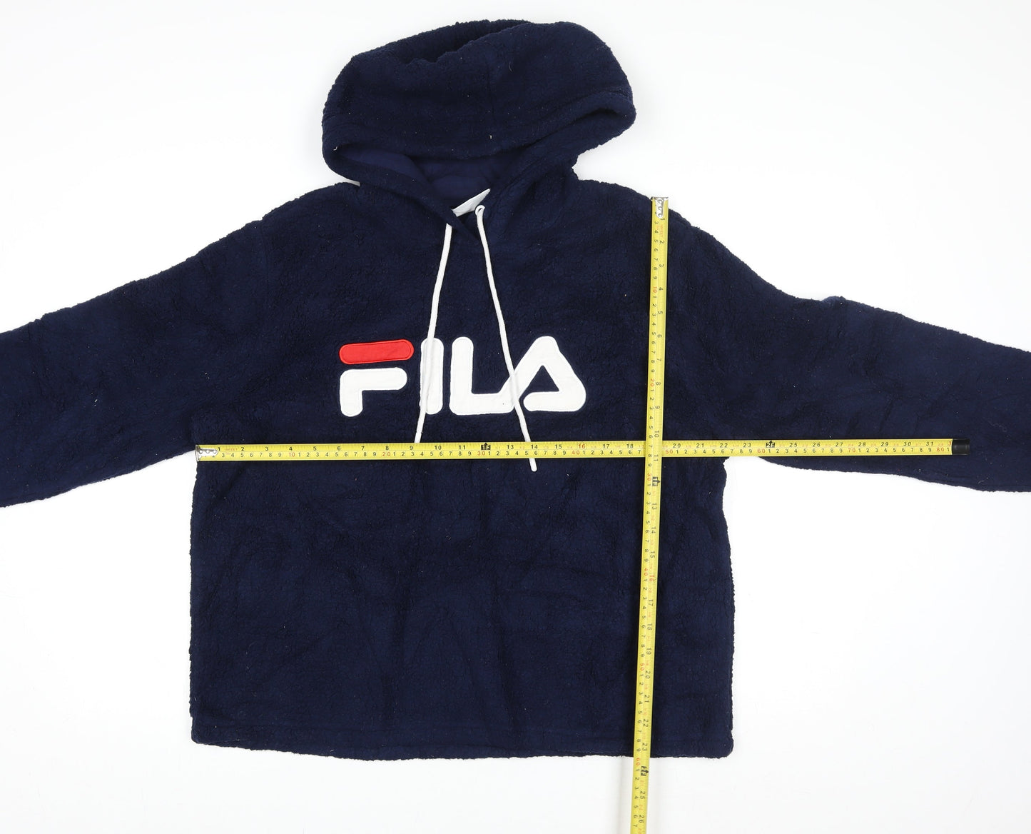 Womens UK L Regular FILA Blue Pullover Hoodie