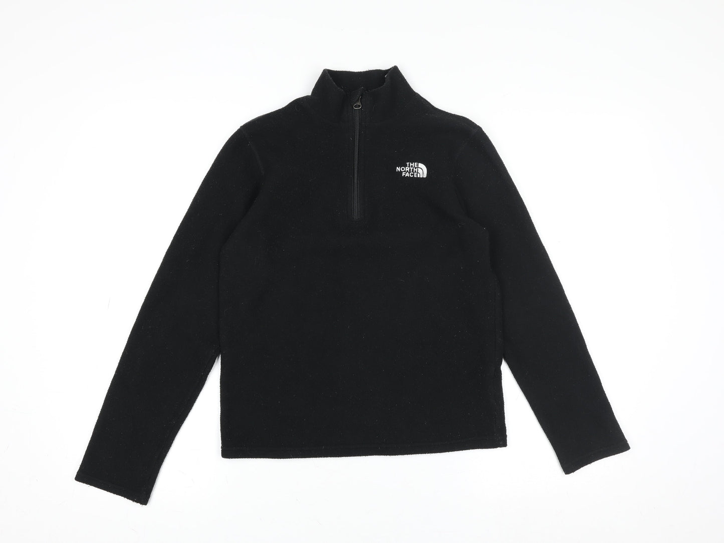The North Face Boys Black Fleece 1/4 Zip Lightweight Jacket Size 12 Years