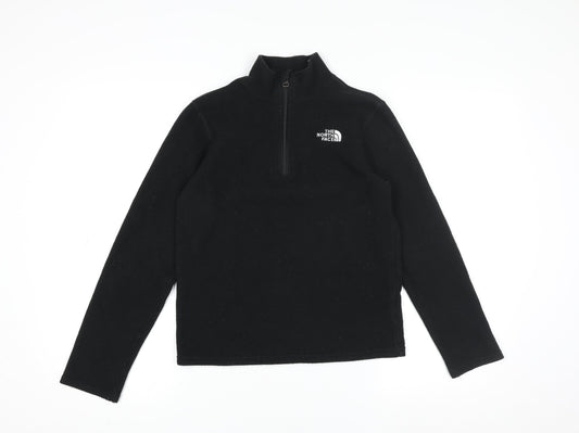 The North Face Boys Black Fleece 1/4 Zip Lightweight Jacket Size 12 Years