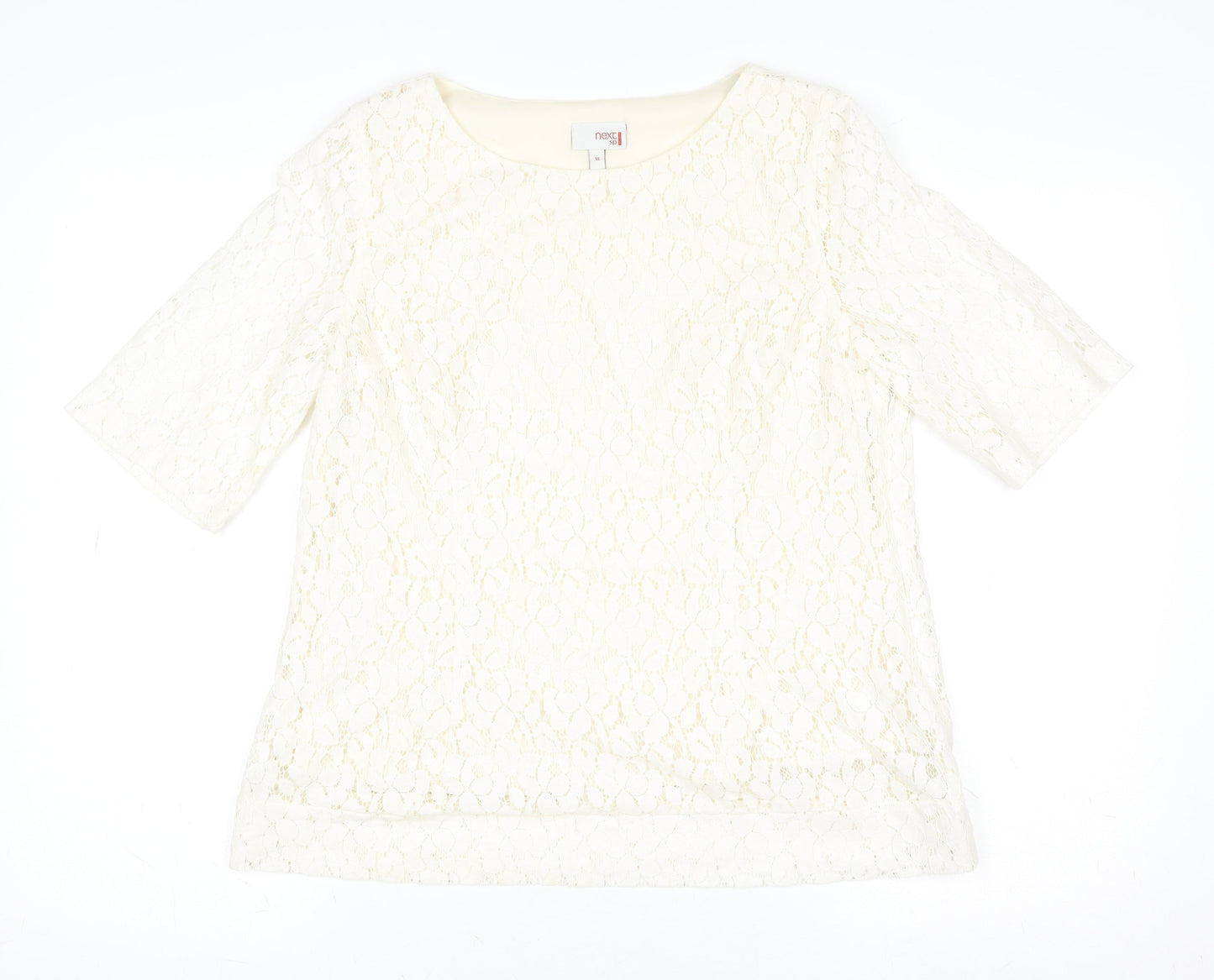 Next Women’s Ivory Lace Short Sleeve Blouse Size 14
