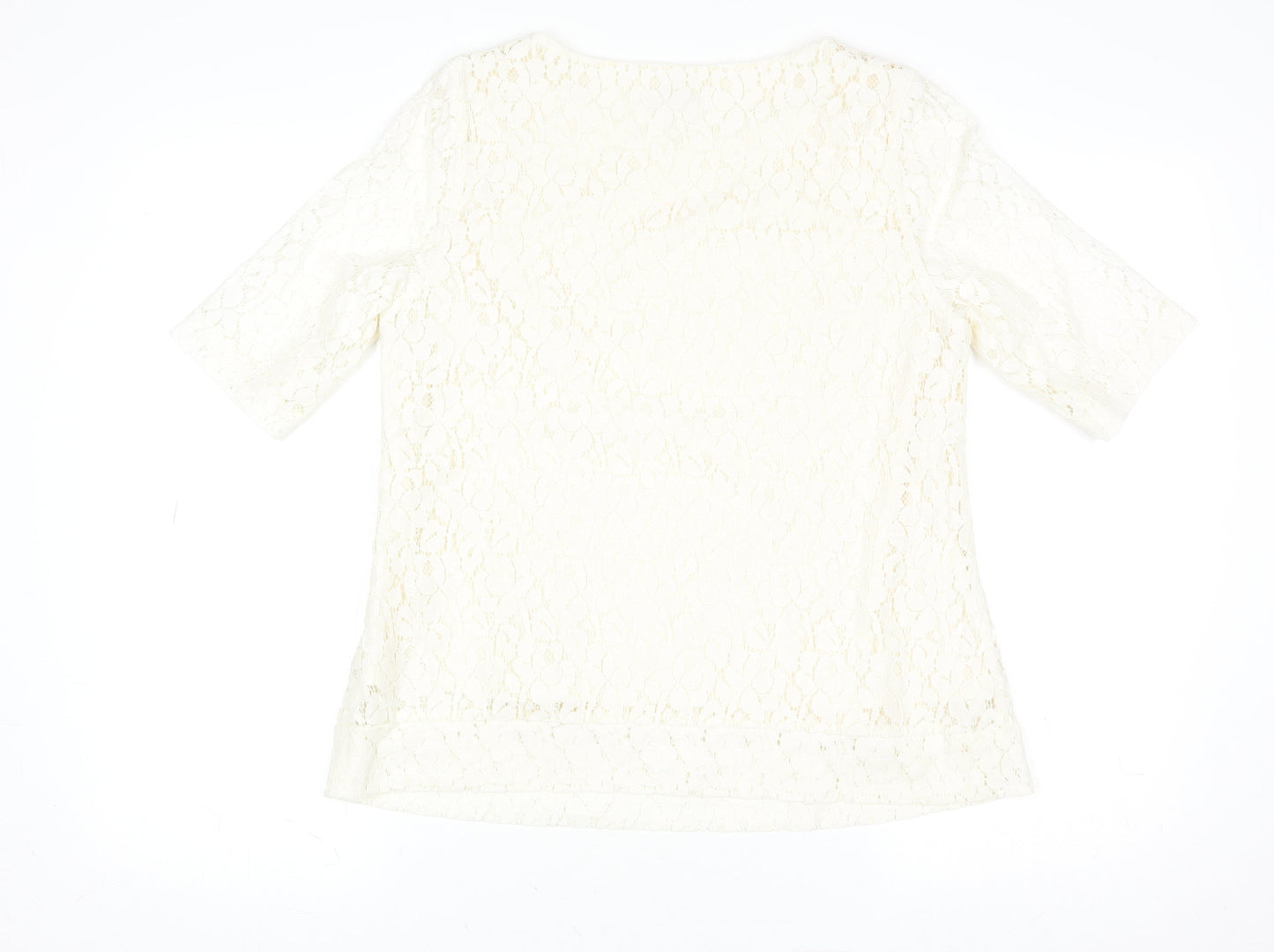 Next Women’s Ivory Lace Short Sleeve Blouse Size 14