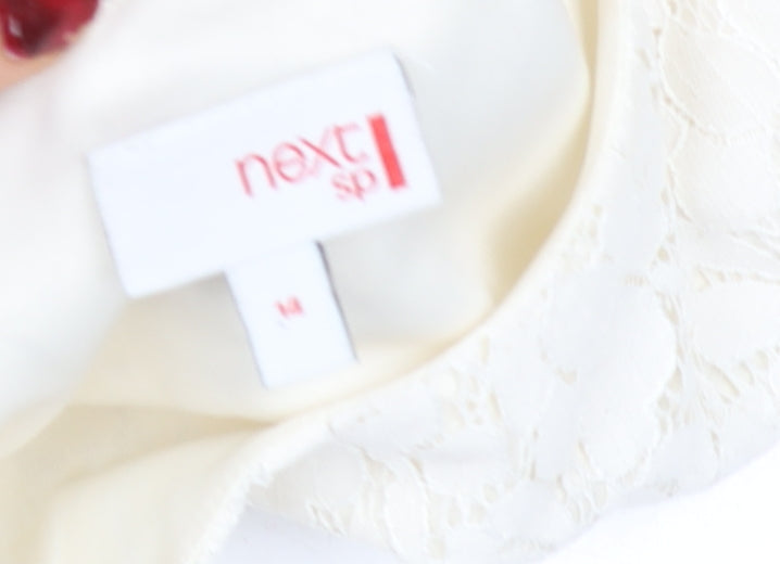 Next Women’s Ivory Lace Short Sleeve Blouse Size 14