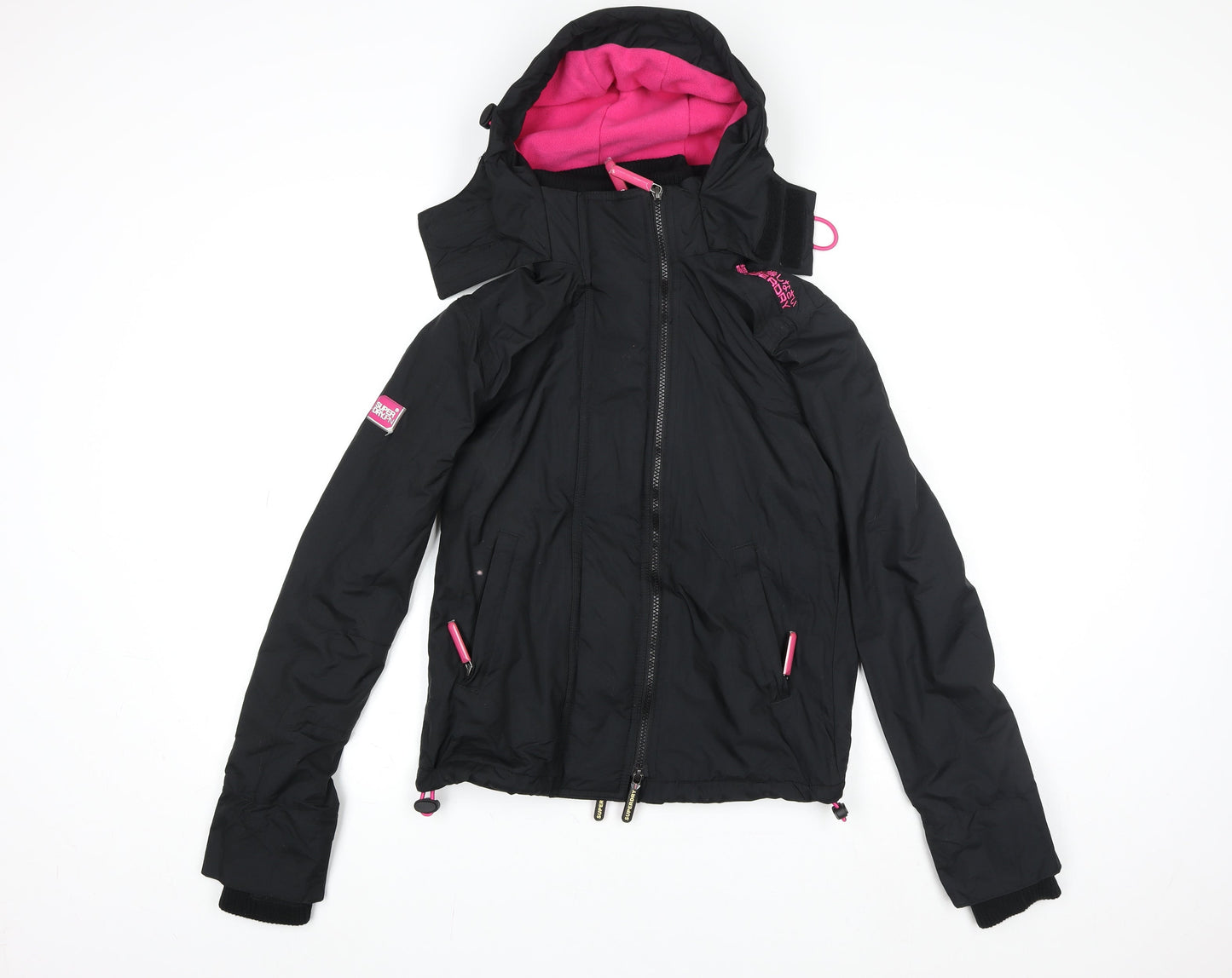 Superdry Women's Black Windcheater Hooded Jacket Size 8
