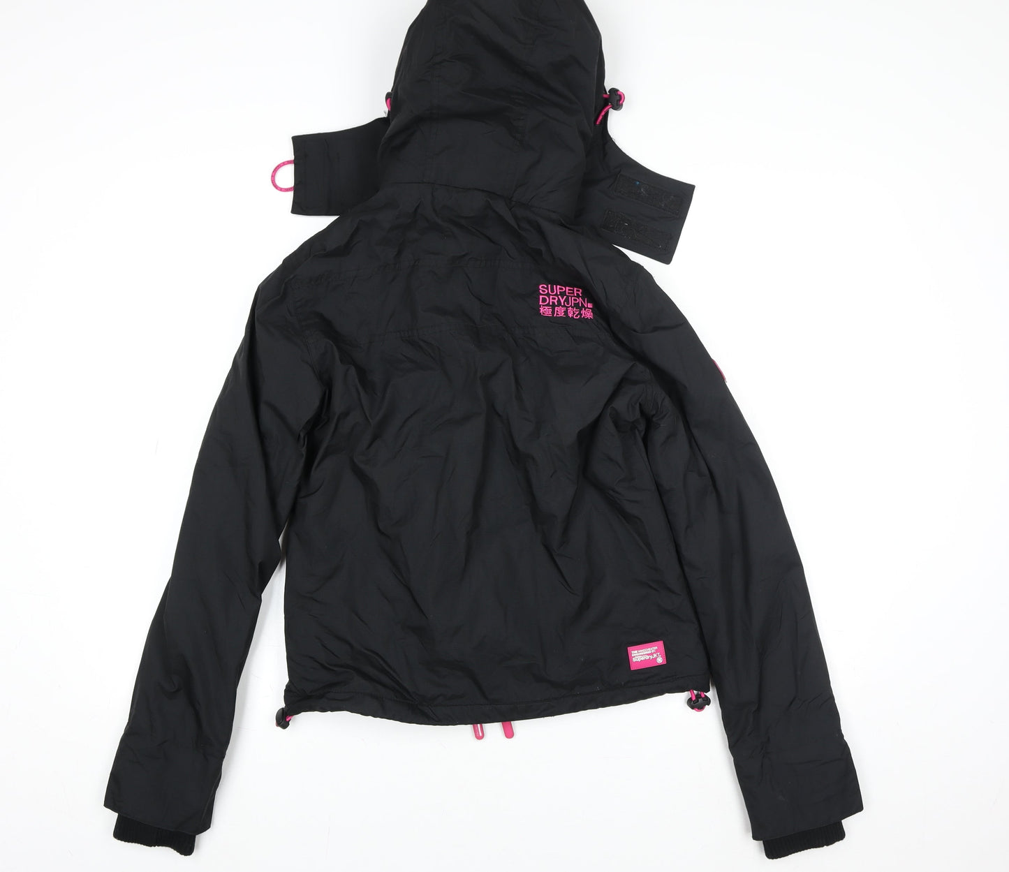 Superdry Women's Black Windcheater Hooded Jacket Size 8