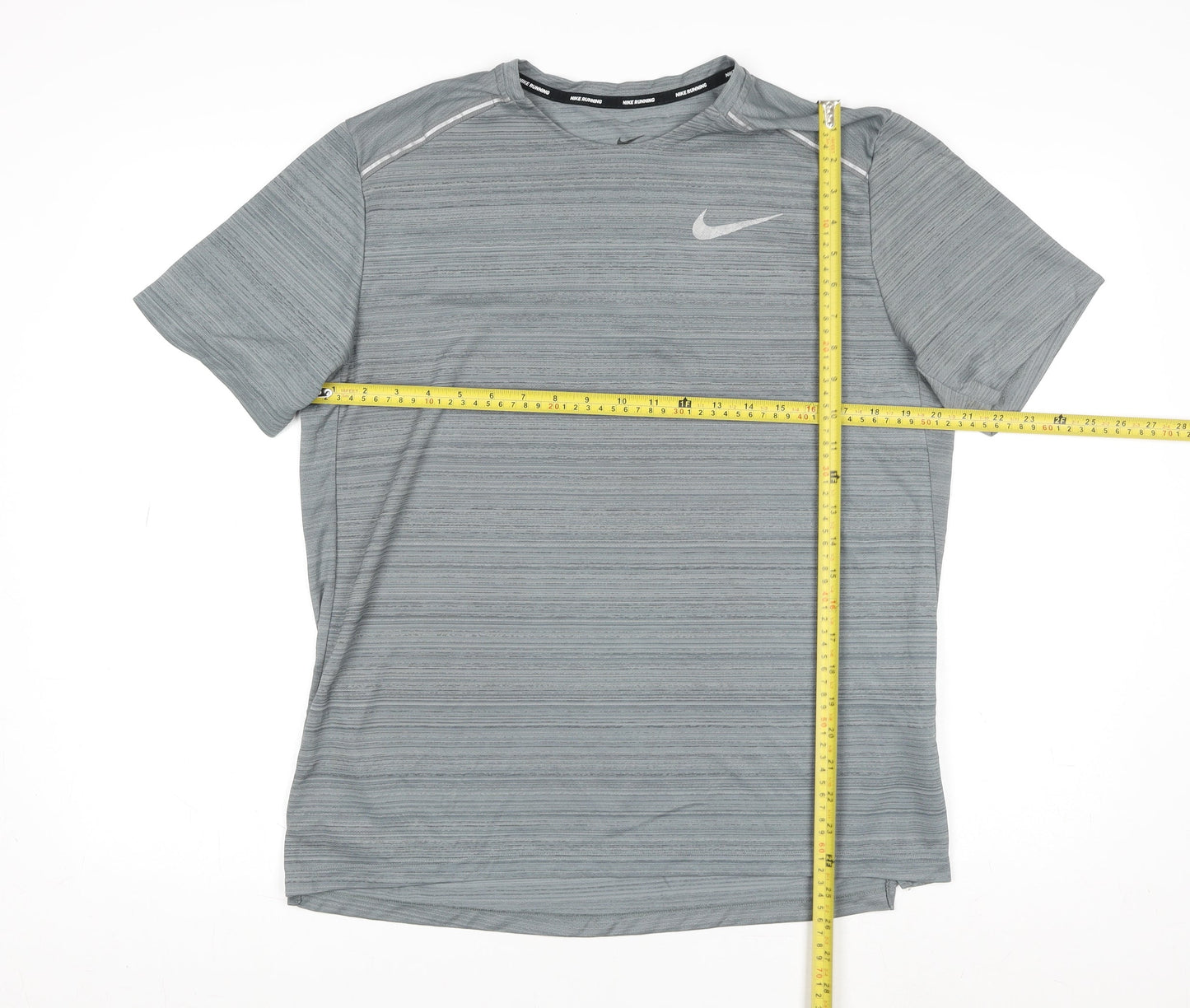 Nike Men's Grey Dri-Fit Running T-Shirt Size L Breathable Quick Dry