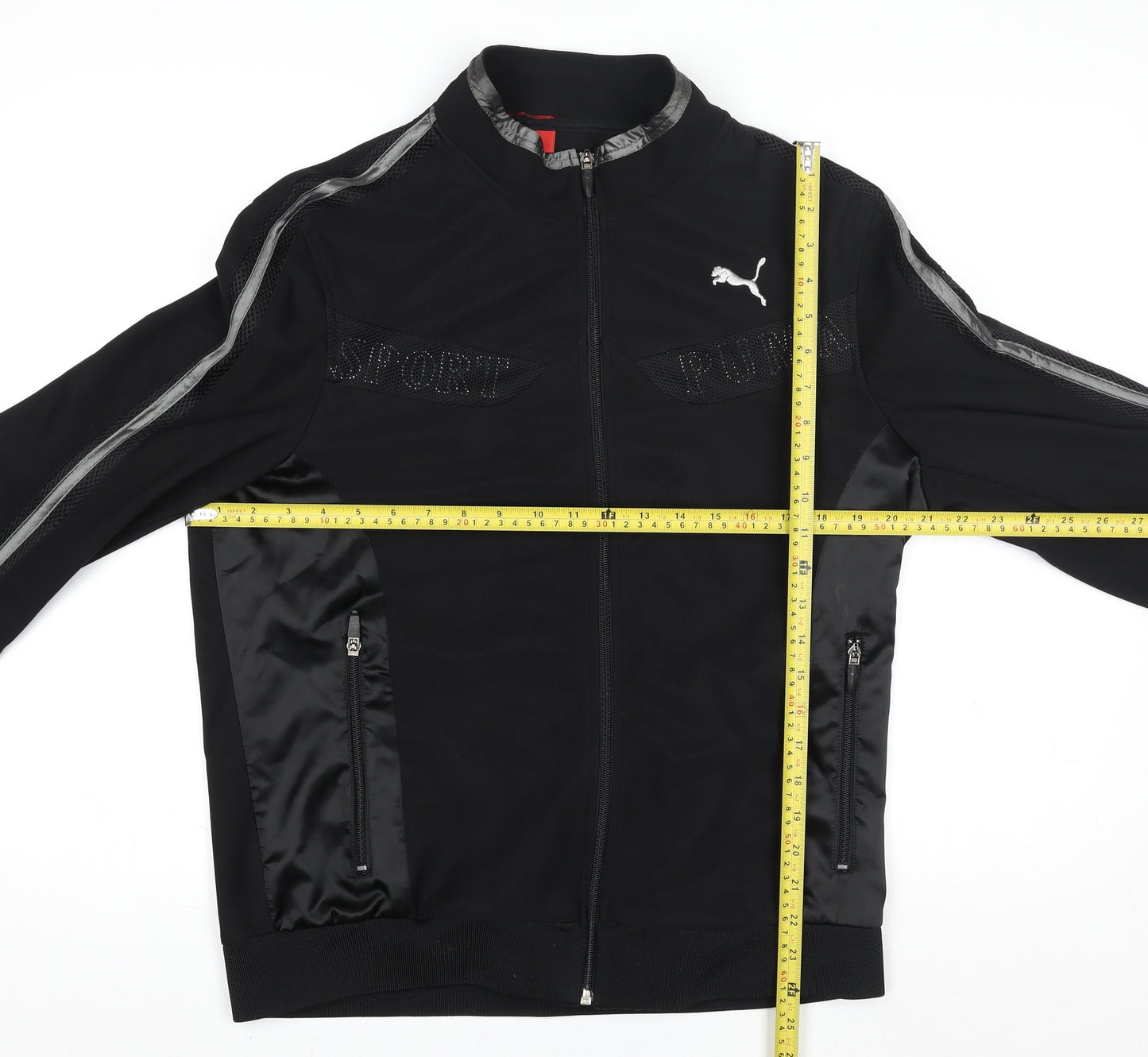 Puma Women's Black Track Jacket M Full Zip Lightweight Sportswear