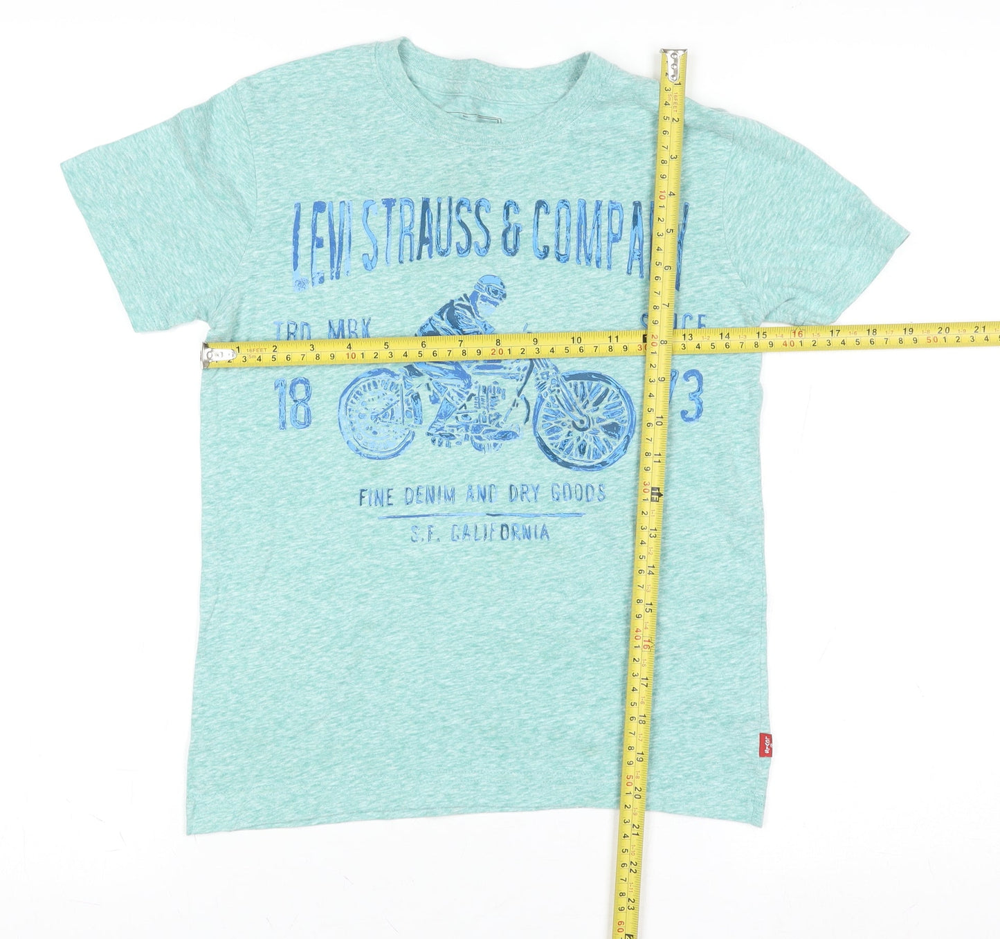 Levi's Boys Green Graphic Motorcycle Cotton Blend T-Shirt 8-10 Years