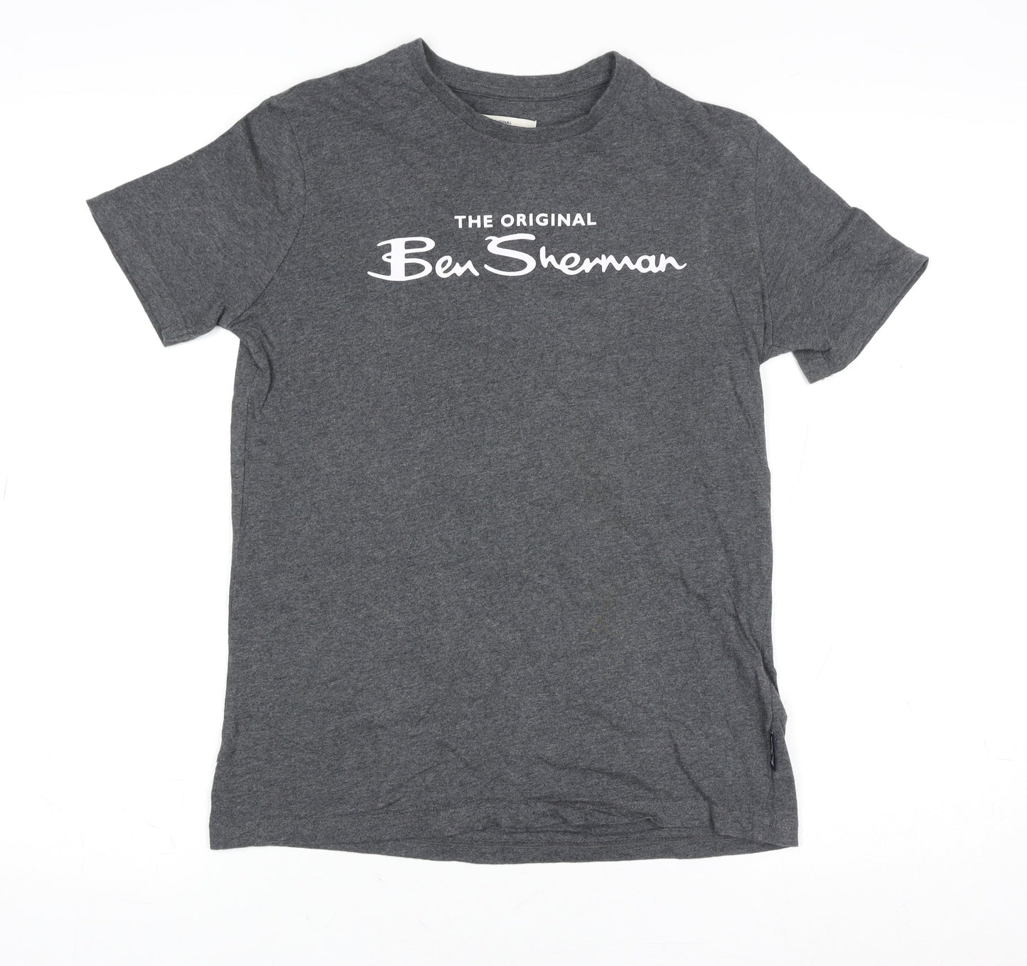 Ben Sherman Boys Grey Marl 10-11 Years Logo Cotton T-Shirt