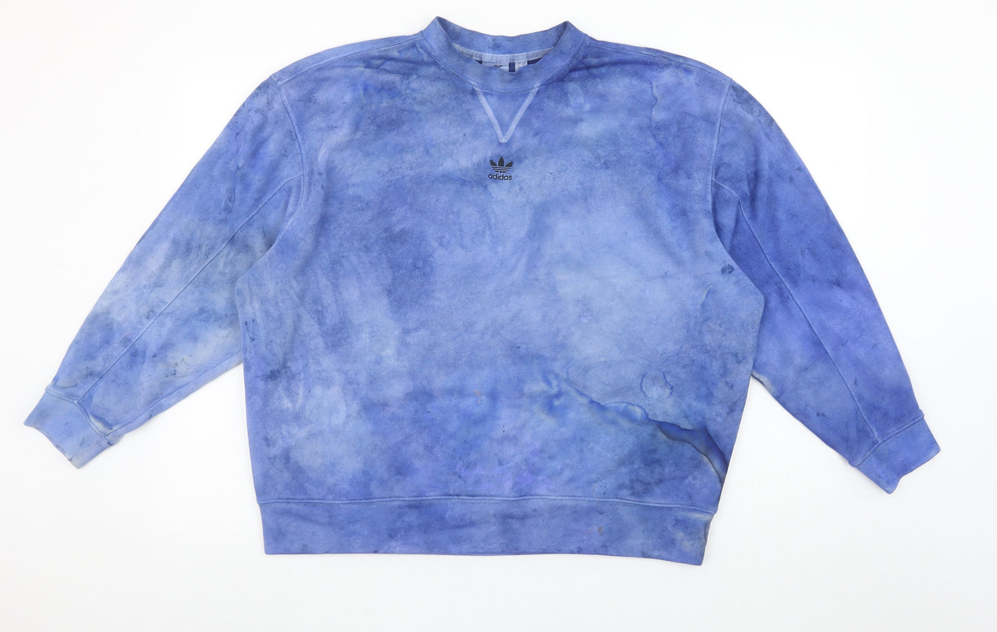 Adidas Women’s Blue Tie-Dye Crew Neck Pullover Sweatshirt Size 8