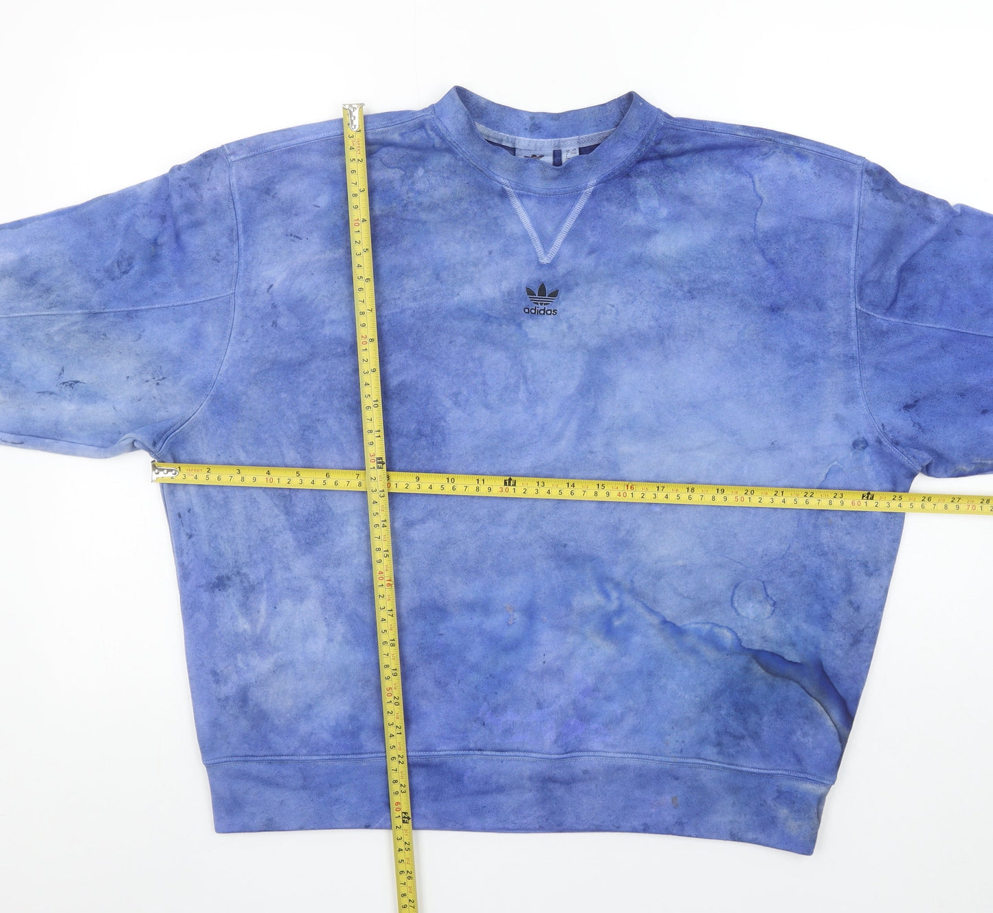 Adidas Women’s Blue Tie-Dye Crew Neck Pullover Sweatshirt Size 8