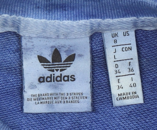 Adidas Women’s Blue Tie-Dye Crew Neck Pullover Sweatshirt Size 8