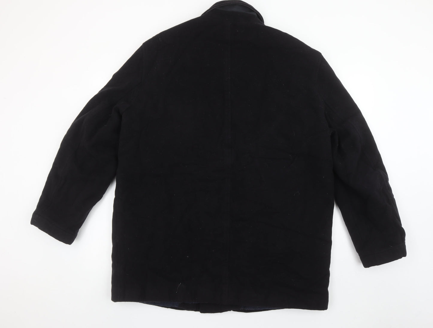 Hugo Boss Men's Black Wool Overcoat Size 48 Regular Classic Style