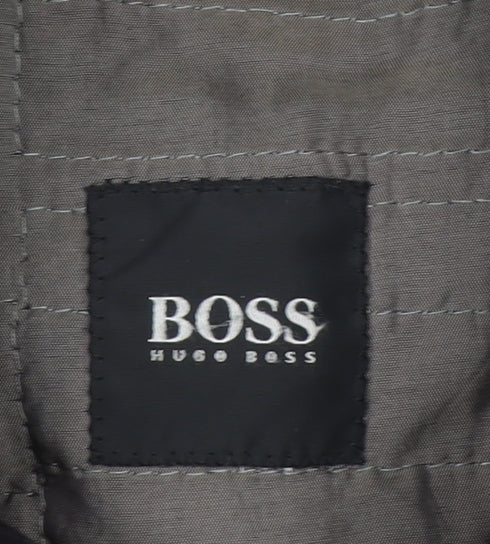 Hugo Boss Men's Black Wool Overcoat Size 48 Regular Classic Style